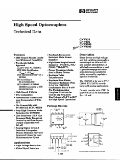 CNW135 Datasheet PDF HP => Agilent Technologies