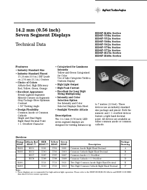 HDSP-5701-00000 Datasheet PDF HP => Agilent Technologies