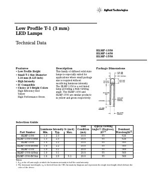 HLMP-1350 Datasheet PDF HP => Agilent Technologies