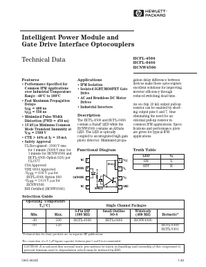 HCNW4506 Datasheet PDF HP => Agilent Technologies
