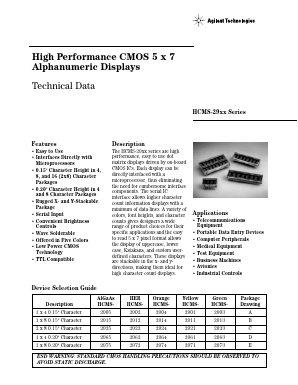 HCMS-2973 Datasheet PDF HP => Agilent Technologies