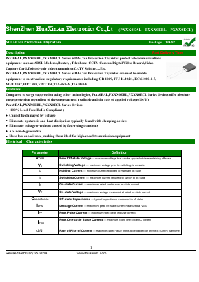P0720ECL Datasheet PDF HuaXinAn Electronics CO.,LTD