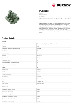 1PLD2503 Datasheet PDF Hubbell Incorporated.