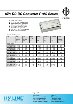 P10C24S05W Datasheet PDF HY-LINE Power Components
