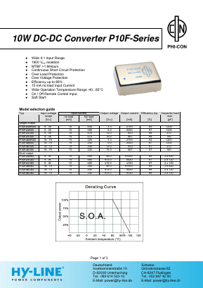 P10F2412S Datasheet PDF HY-LINE Power Components