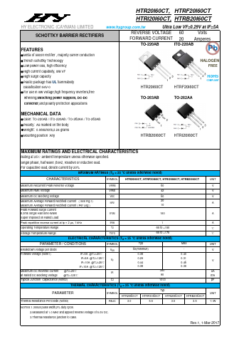 HTR20I60CT Datasheet PDF HY ELECTRONIC CORP.