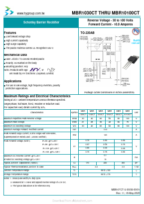 MBR1040CT Datasheet PDF HY ELECTRONIC CORP.