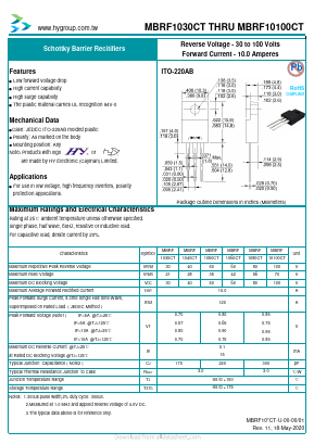 MBRF1050CT Datasheet PDF HY ELECTRONIC CORP.
