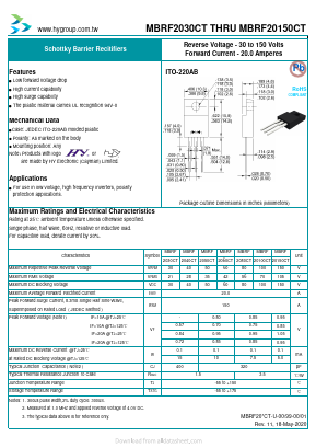 MBRF2040CT Datasheet PDF HY ELECTRONIC CORP.
