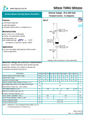 SR5200 Datasheet PDF HY ELECTRONIC CORP.