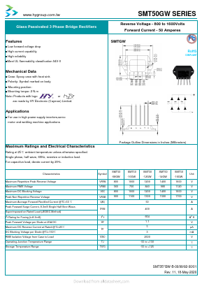 SMT50-10GW Datasheet PDF HY ELECTRONIC CORP.