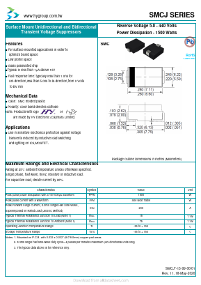 SMCJ11A Datasheet PDF HY ELECTRONIC CORP.