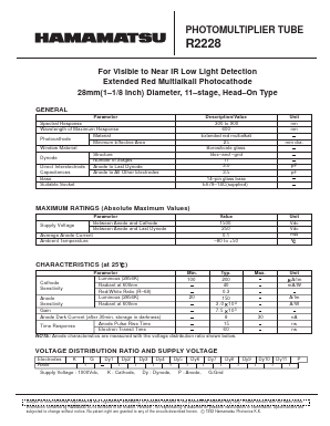 R2228 Datasheet PDF Hamamatsu Photonics