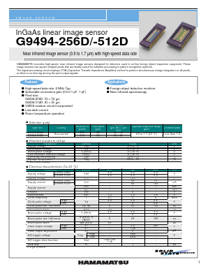 G9204-256D Datasheet PDF Hamamatsu Photonics