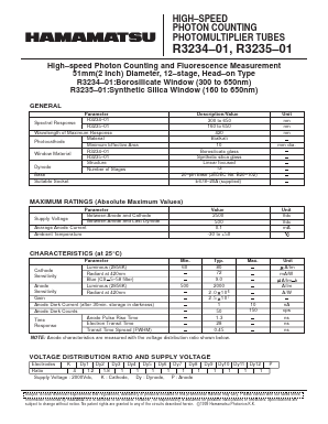 R3234-01 Datasheet PDF Hamamatsu Photonics