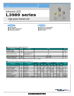 L3989-01 Datasheet PDF Hamamatsu Photonics