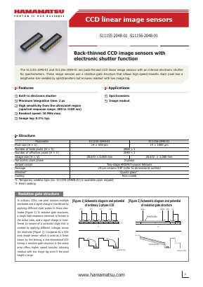 S11155-2048-01 Datasheet PDF Hamamatsu Photonics