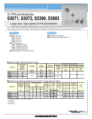 S3071 Datasheet PDF Hamamatsu Photonics