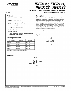 IRFD120 Datasheet PDF Harris Semiconductor