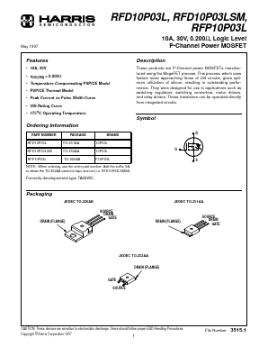 RFD10P03L Datasheet PDF Harris Semiconductor
