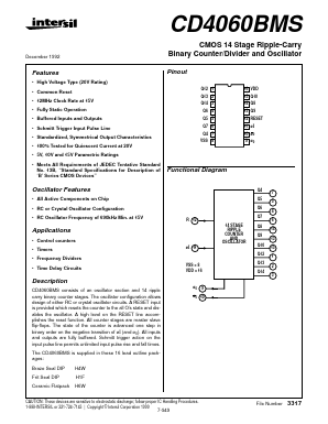 CD4060BMS Datasheet PDF Harris Semiconductor