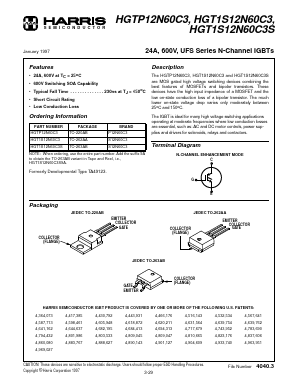 HGT1S12N60C3 Datasheet PDF Harris Semiconductor