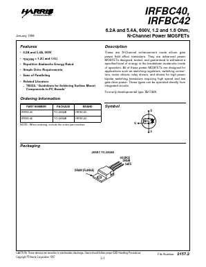 IRFBC40 Datasheet PDF Harris Semiconductor