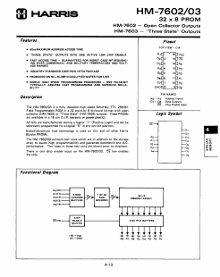 HM-7602 Datasheet PDF Harris Semiconductor