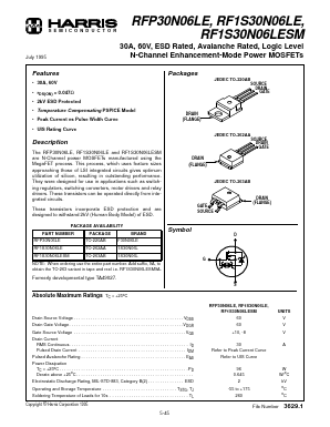 1S30N06L Datasheet PDF Harris Semiconductor