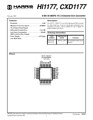 HI1177 Datasheet PDF Harris Semiconductor