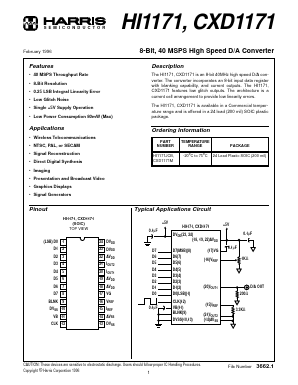 CXD1171M Datasheet PDF Harris Semiconductor