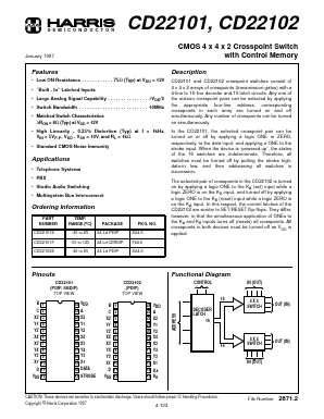 CD22101F Datasheet PDF Harris Semiconductor