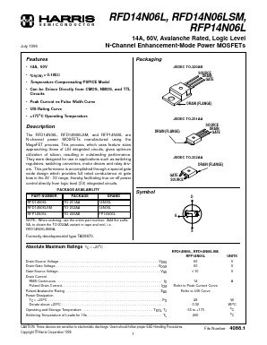 14N06L Datasheet PDF Harris Semiconductor