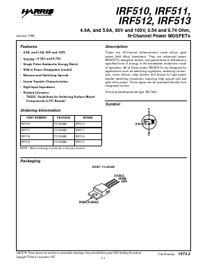 IRF513 Datasheet PDF Harris Semiconductor