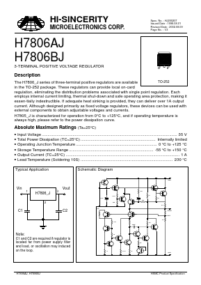 H7806AJ Datasheet PDF Hi-Sincerity Microelectronics