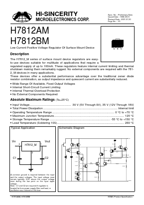 H7812AM Datasheet PDF Hi-Sincerity Microelectronics