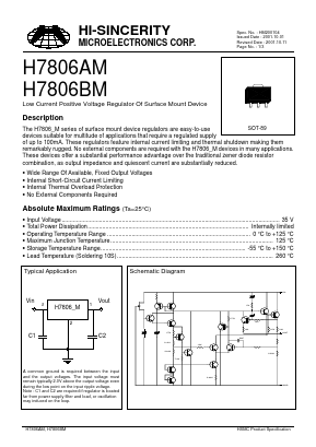 H7806AM Datasheet PDF Hi-Sincerity Microelectronics