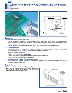 DF21-40P/80DP-0.6PTB Datasheet PDF HIROSE ELECTRIC