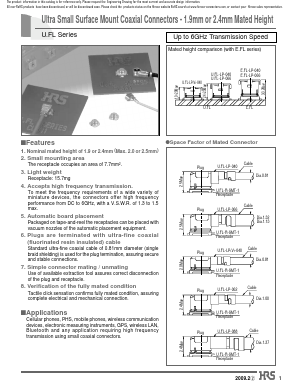 U.FL-LP(V)-N-2 Datasheet PDF HIROSE ELECTRIC