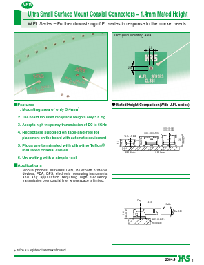 W.FL-LP-N Datasheet PDF HIROSE ELECTRIC