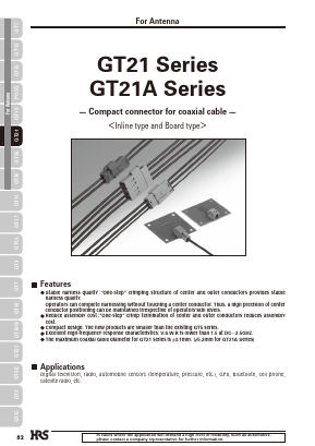 GT21-1/1S-HU Datasheet PDF HIROSE ELECTRIC