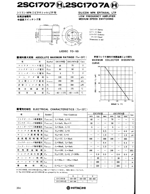 2SC1707AH Datasheet PDF Hitachi -> Renesas Electronics