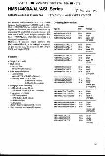 HM514400AT-6 Datasheet PDF Hitachi -> Renesas Electronics