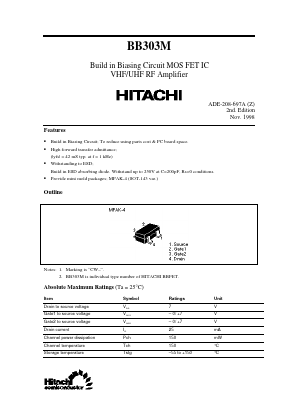 BB303M Datasheet PDF Hitachi -> Renesas Electronics
