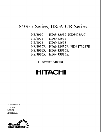 H83935R Datasheet PDF Hitachi -> Renesas Electronics