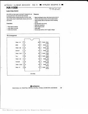 HA11508NBSP Datasheet PDF Hitachi -> Renesas Electronics