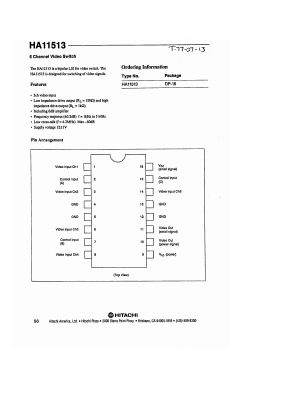 HA11513 Datasheet PDF Hitachi -> Renesas Electronics