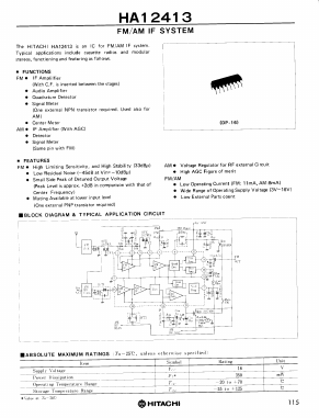 HA12413 Datasheet PDF Hitachi -> Renesas Electronics