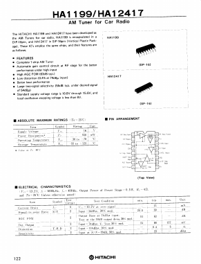 HA1199 Datasheet PDF Hitachi -> Renesas Electronics