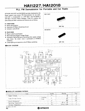 HA11228 Datasheet PDF Hitachi -> Renesas Electronics